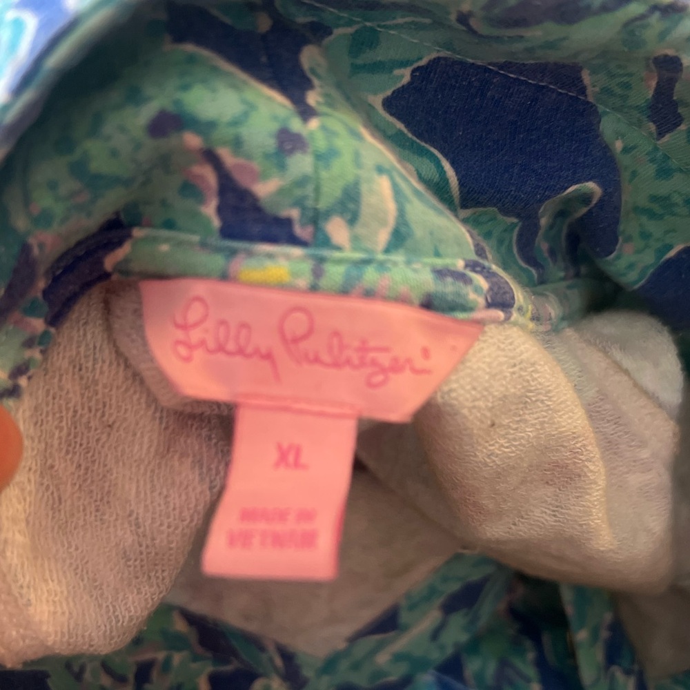 Lilly Pulitzer Skipper Popover Pullover – Blue/Green Print, Size XL - Picture 3 of 7